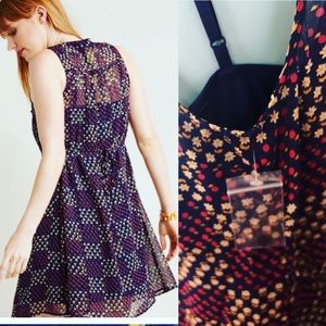 🍎 NWT MODCLOTH RETRO FLORAL APPLE CHIFFON SLEEVELESS DRESS XL